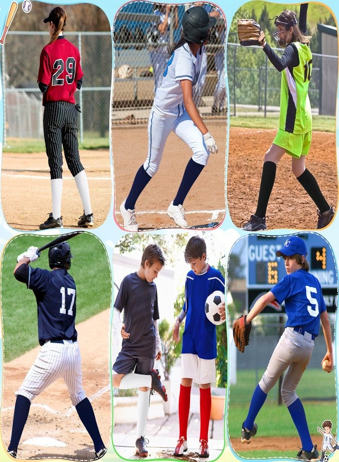 Olreco جوارب كرة قدم للأطفال من أولريكو، جوارب بيسبول للأطفال، جوارب كرة قدم للبنات، جوارب بيسبول بيضاء، جوارب كرة قدم للأطفال، جوارب بيسبول للأطفال الصغار - Image 4